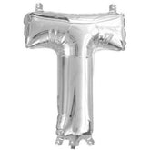 Silver Foil Letter Balloons - T - The Party Room